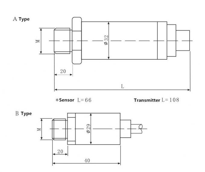 SS316 죔쇠 4~20mA/0-5V/0-10V 위생 압력 전송기